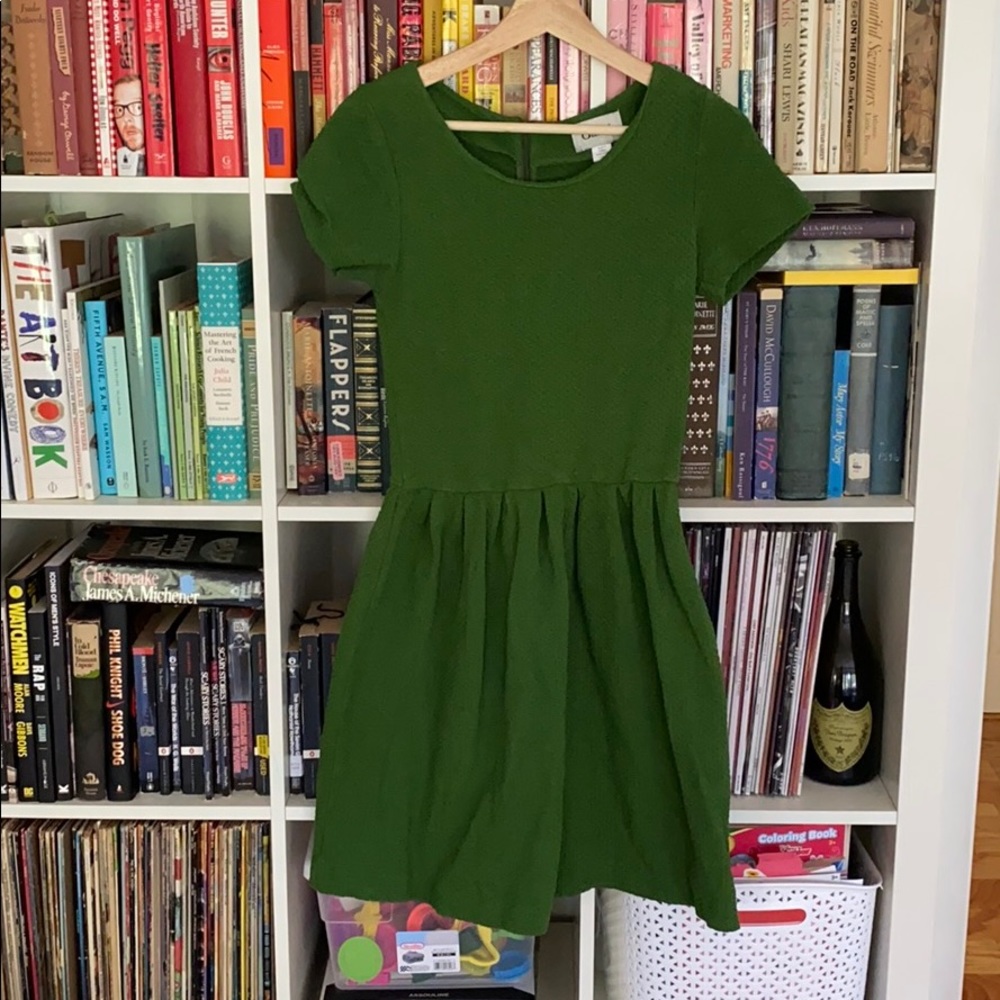 Ganni Quilted Green Dress - Picture 1 of 4